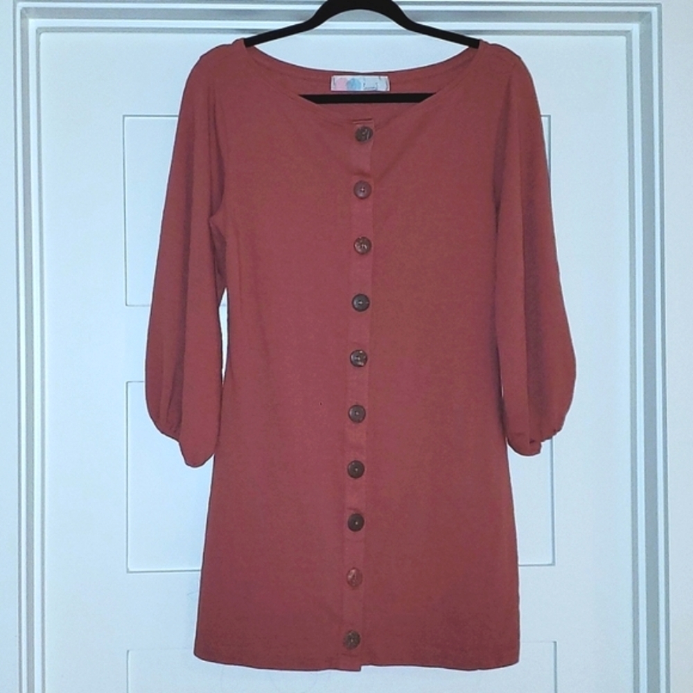 FP Beach Button Front Mini Dress Size Small